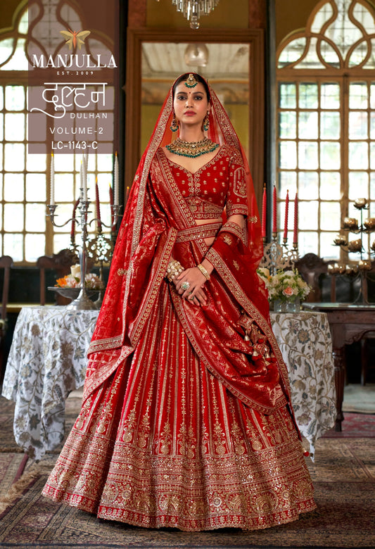 Lc-1143-C Dulhan Vol-2 Manjulla Silk Lehenga Choli