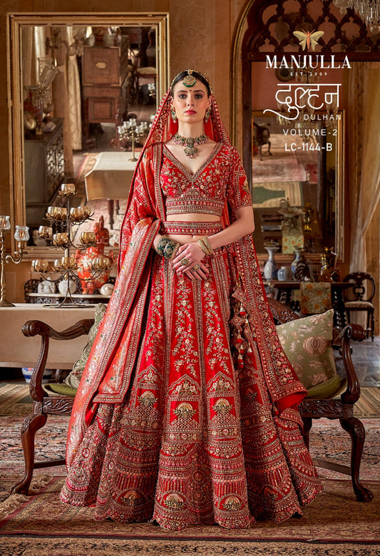 Lc-1144-B Dulhan Vol-2 Manjulla Silk Lehenga Choli