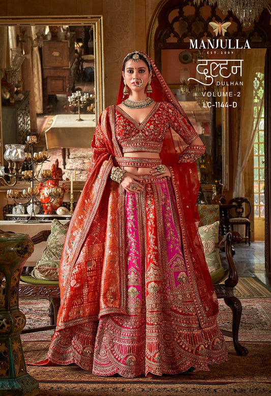 Lc-1144-D Dulhan Vol-2 Manjulla Silk Lehenga Choli