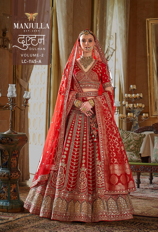 Lc-1145-A Dulhan Vol-2 Manjulla Silk Lehenga Choli