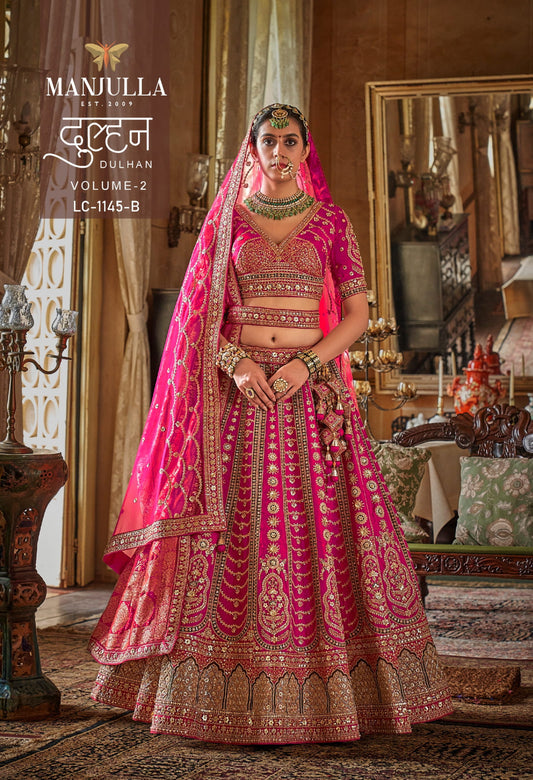 Lc-1145-B Dulhan Vol-2 Manjulla Silk Lehenga Choli