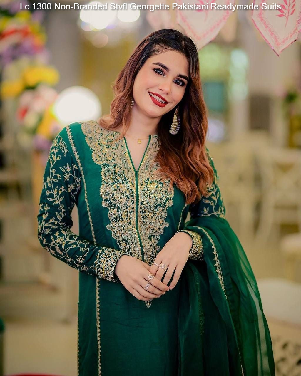 Lc 1300 Non-Branded Stvfl Georgette Pakistani Readymade Suits