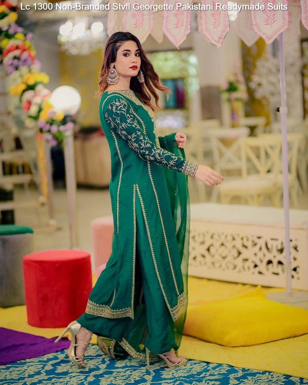 Lc 1300 Non-Branded Stvfl Georgette Pakistani Readymade Suits