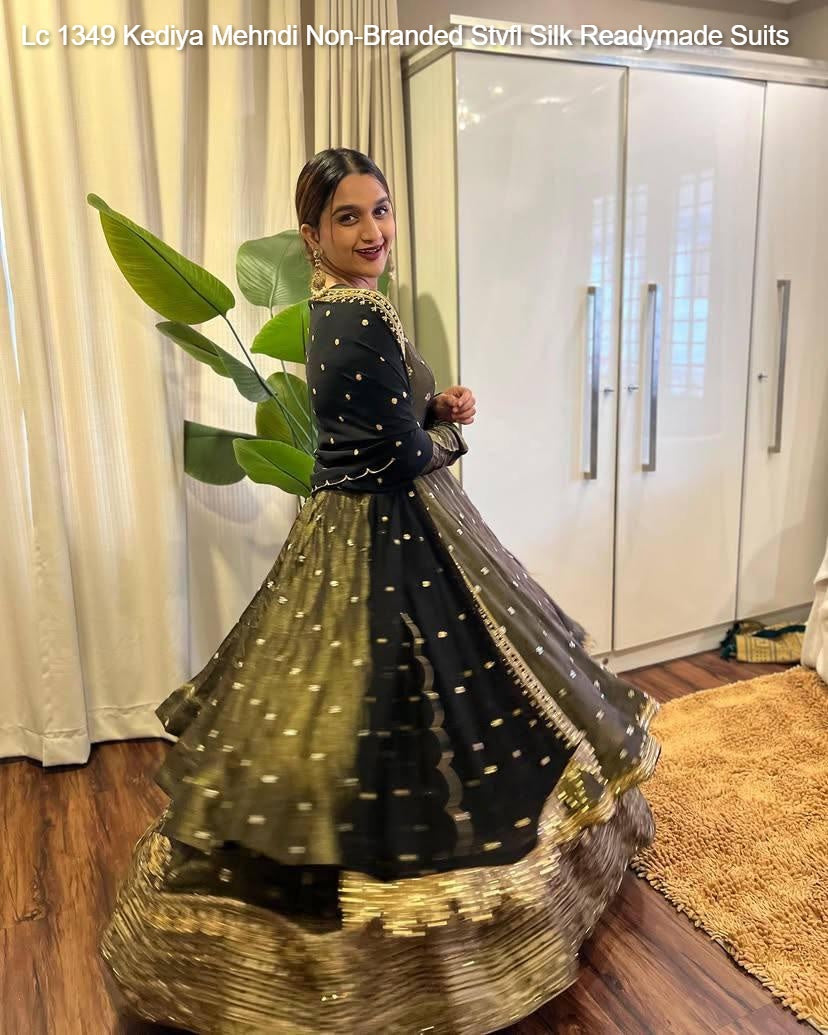 Lc 1349 Kediya Mehndi Non-Branded Stvfl Silk Readymade Suits
