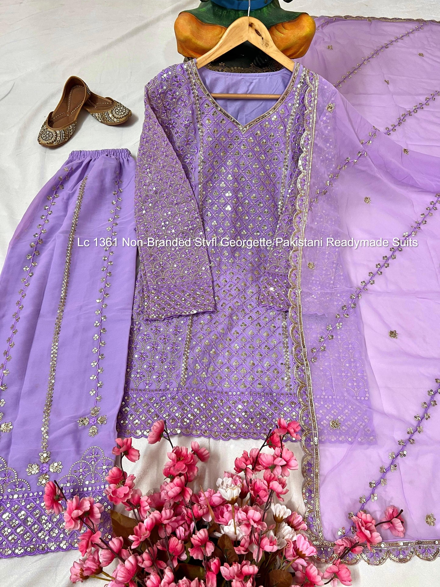 Lc 1361 Non-Branded Stvfl Georgette Pakistani Readymade Suits