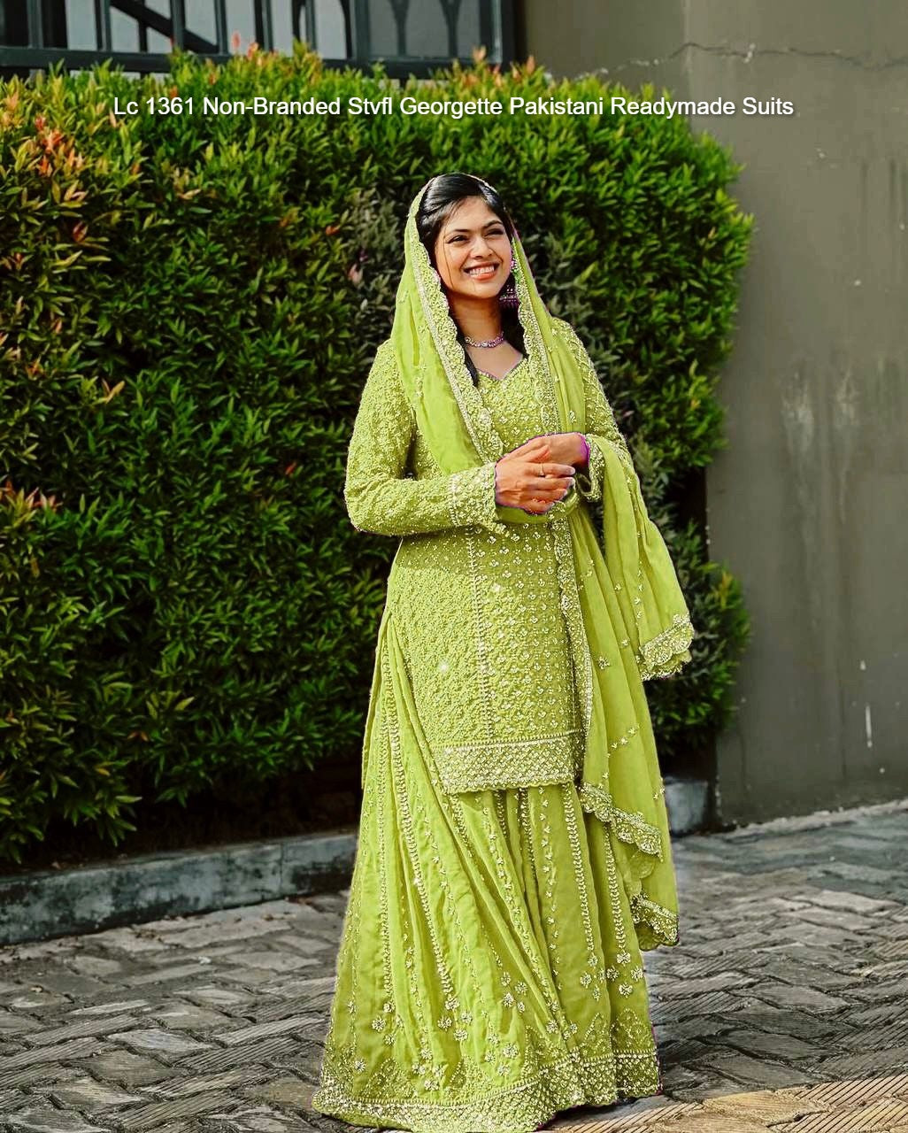 Lc 1361 Non-Branded Stvfl Georgette Pakistani Readymade Suits
