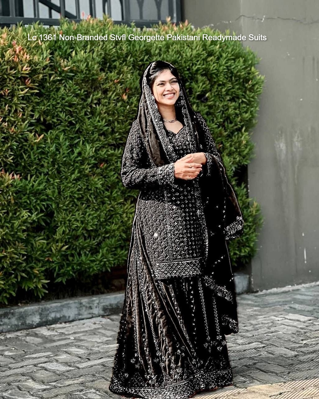 Lc 1361 Non-Branded Stvfl Georgette Pakistani Readymade Suits