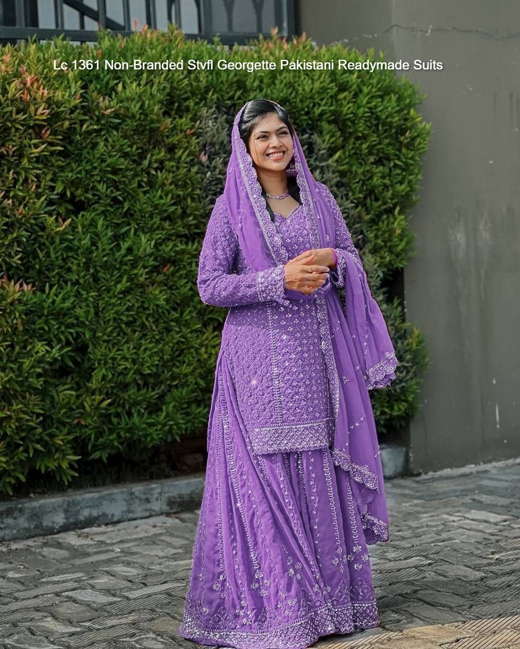 Lc 1361 Non-Branded Stvfl Georgette Pakistani Readymade Suits