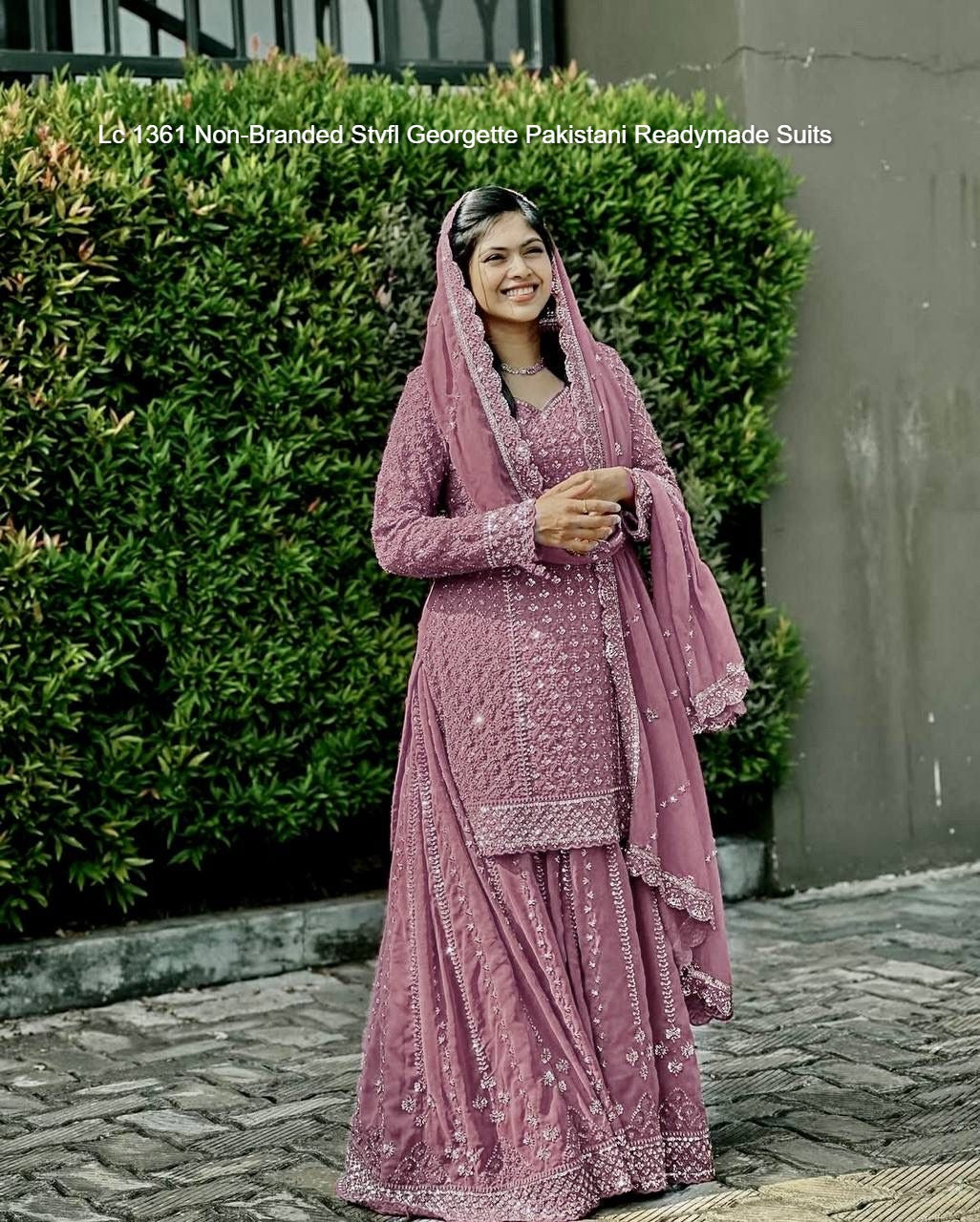 Lc 1361 Non-Branded Stvfl Georgette Pakistani Readymade Suits