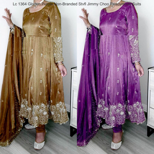 Lc 1364 Gloden Purple Non-Branded Stvfl Jimmy Choo Readymade Suits