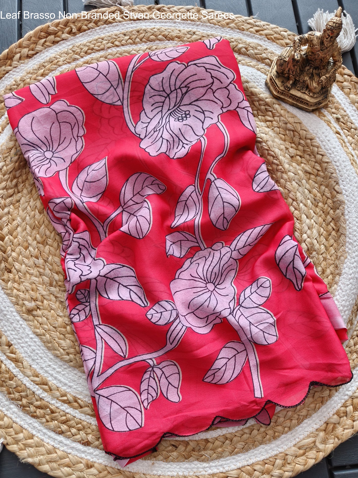 Leaf Brasso Non-Branded Stvan Georgette Sarees