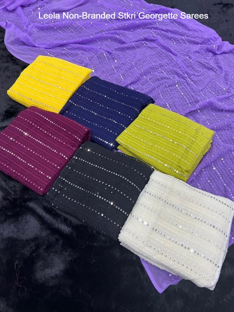 Leela Non-Branded Stkri Georgette Sarees