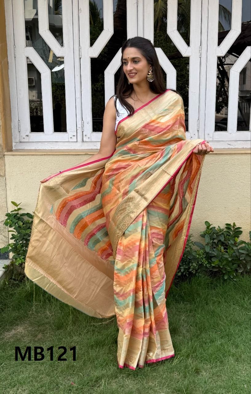 Lehariya Pettern Mira Bela Silk Sarees