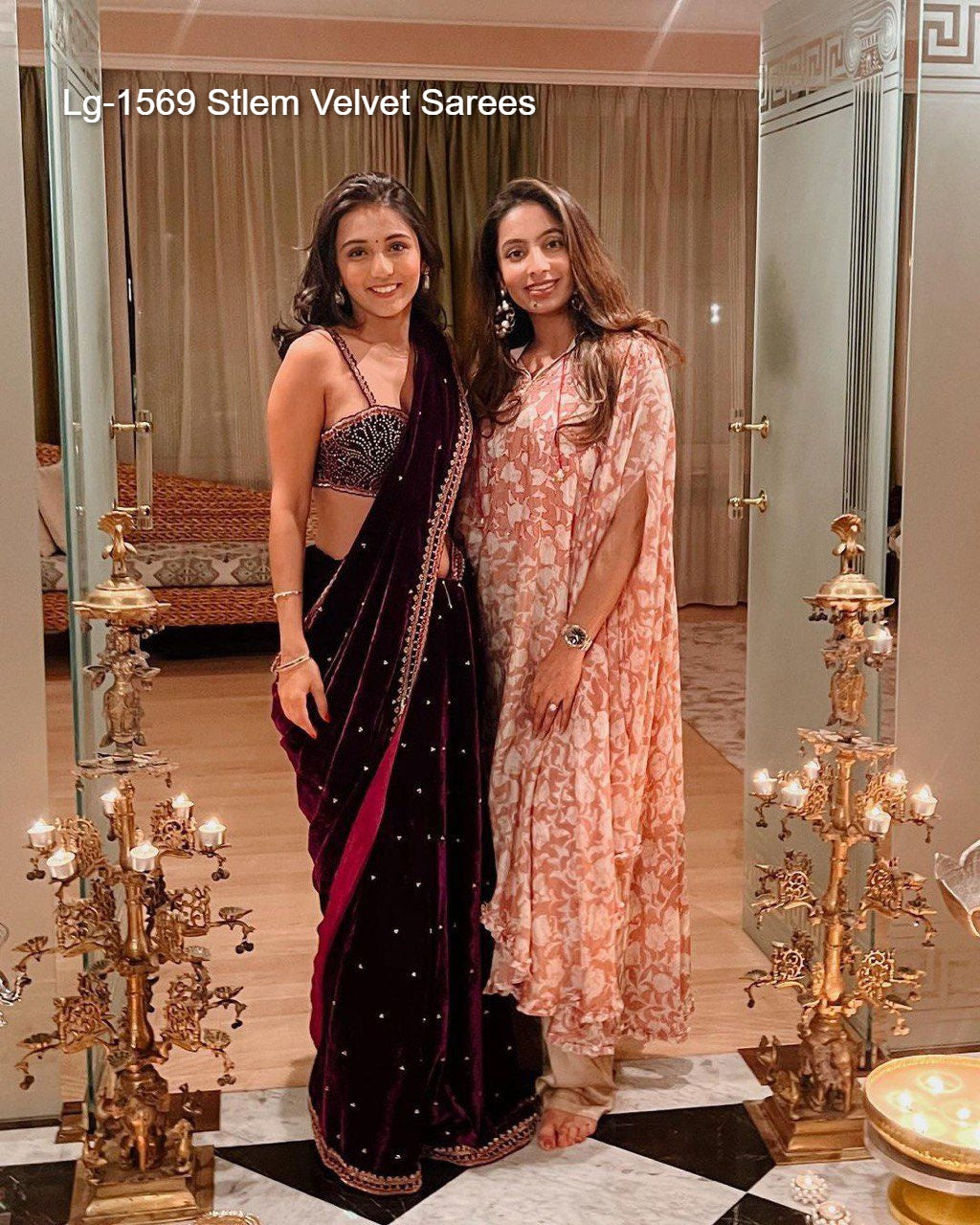 Lg-1569 Stlem Velvet Sarees