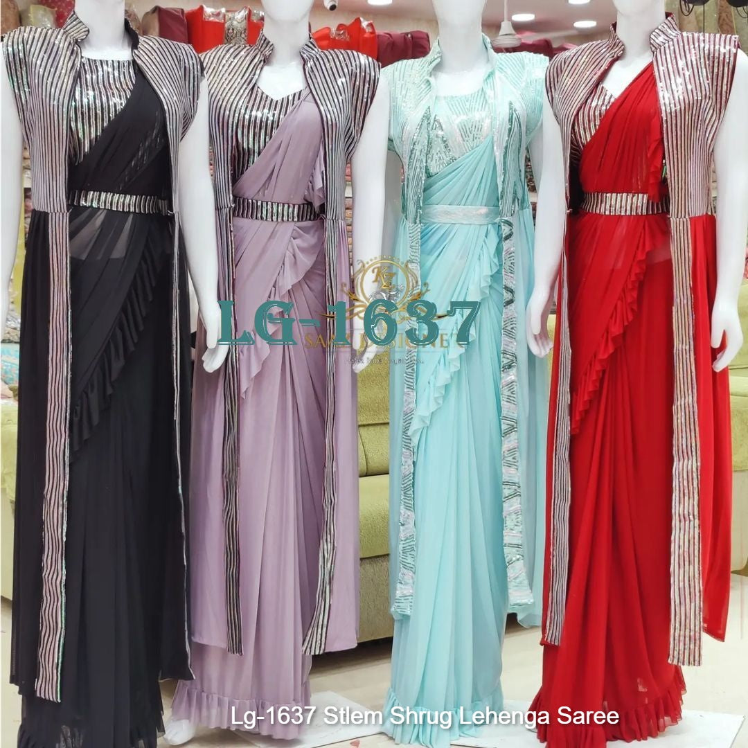 Lg-1637 Stlem Shrug Lehenga Saree
