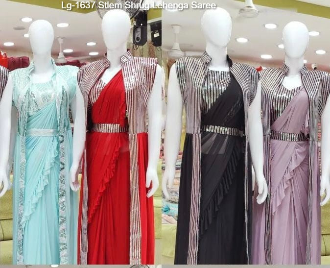 Lg-1637 Stlem Shrug Lehenga Saree