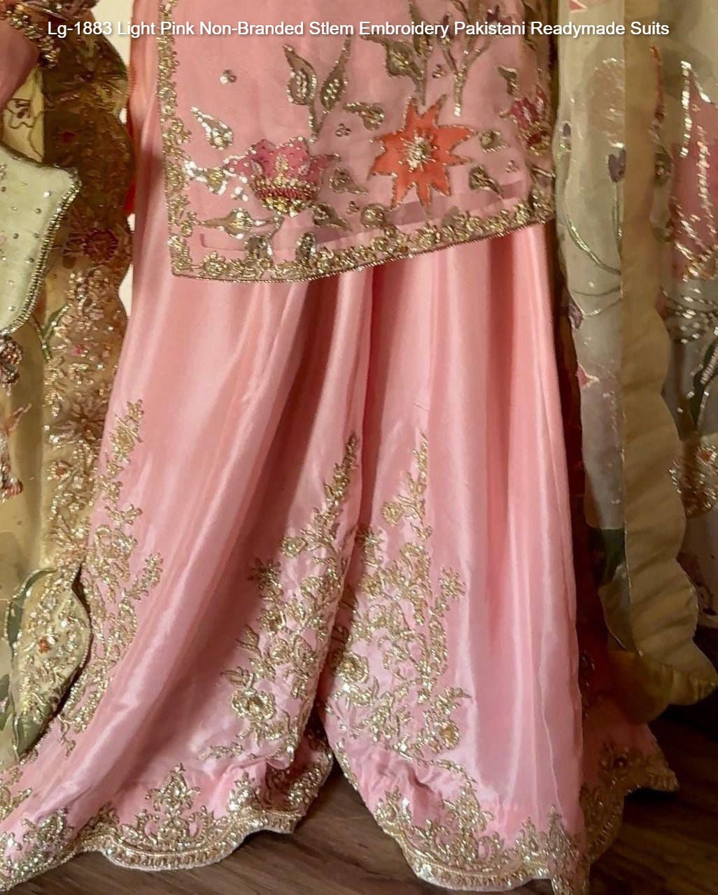Lg-1883 Light Pink Non-Branded Stlem Embroidery Pakistani Readymade Suits