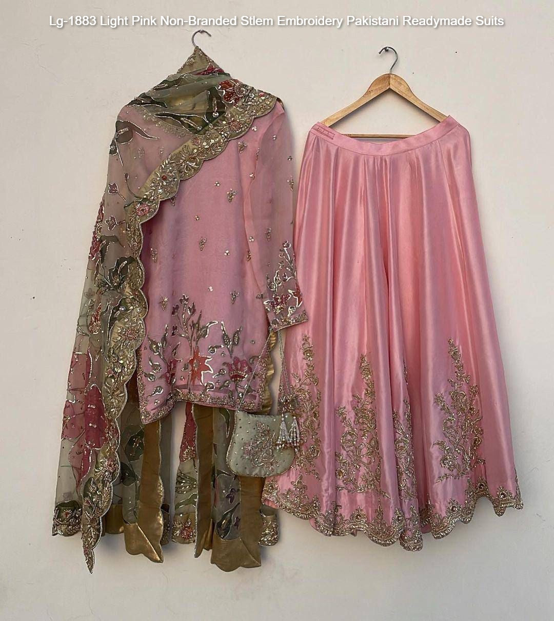 Lg-1883 Light Pink Non-Branded Stlem Embroidery Pakistani Readymade Suits