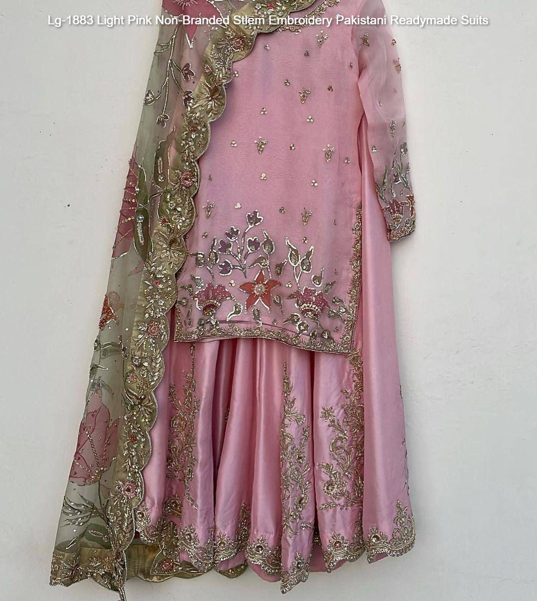 Lg-1883 Light Pink Non-Branded Stlem Embroidery Pakistani Readymade Suits