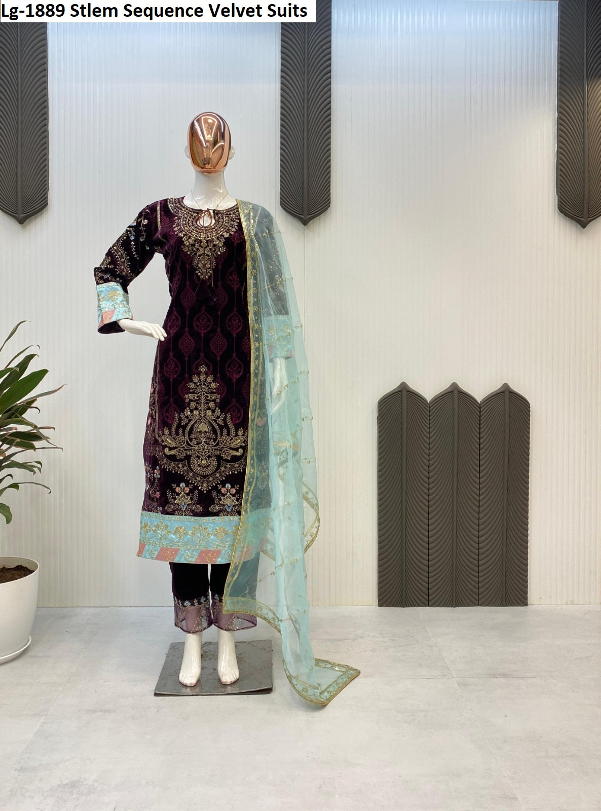 Lg-1889 Stlem Sequence Velvet Suits