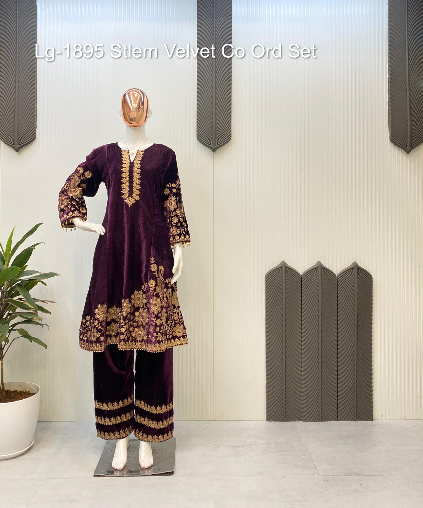 Lg-1895 Stlem Velvet Co Ord Set