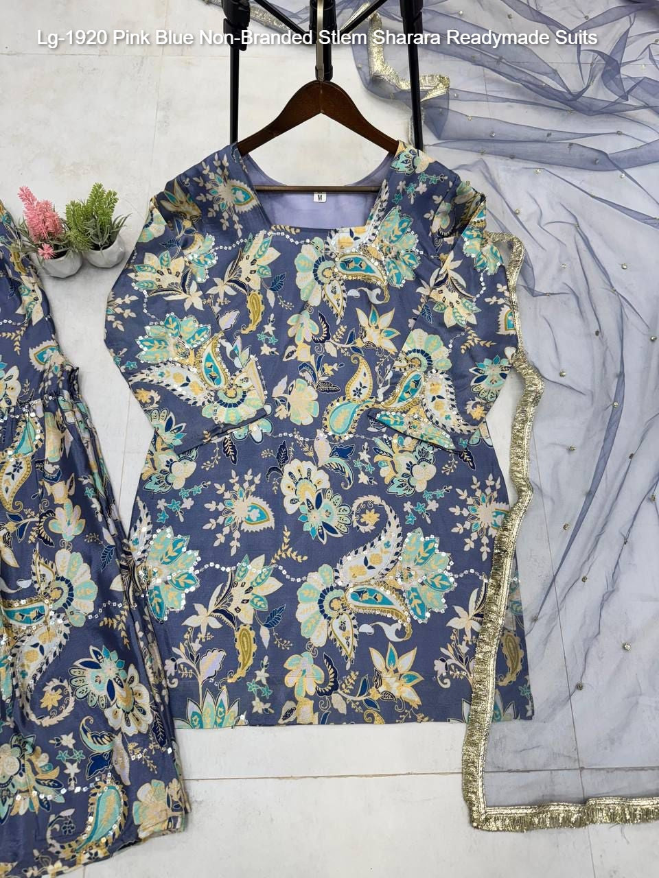 Lg-1920 Pink Blue Non-Branded Stlem Sharara Readymade Suits