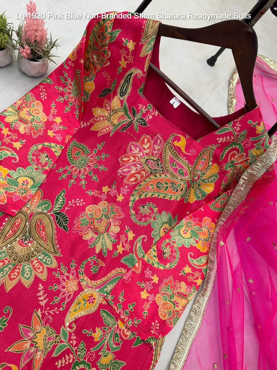 Lg-1920 Pink Blue Non-Branded Stlem Sharara Readymade Suits