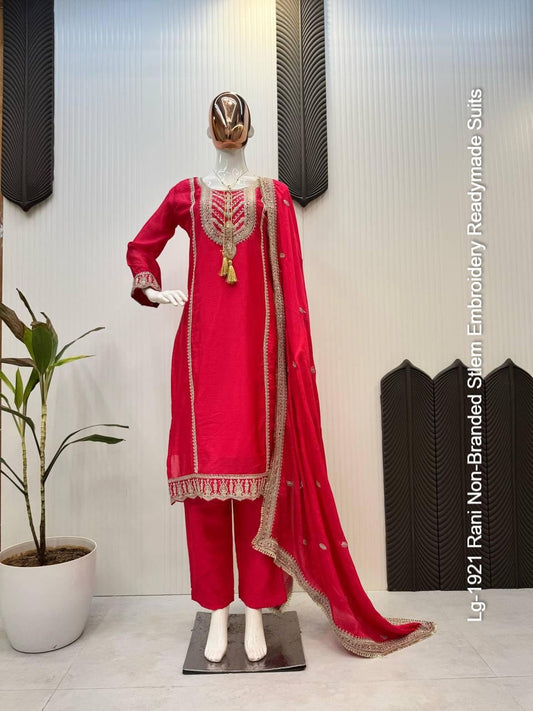 Lg-1921 Rani Non-Branded Stlem Embroidery Readymade Suits