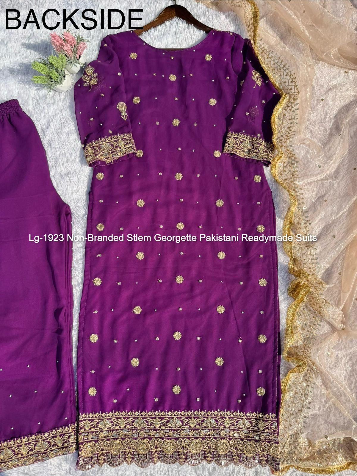 Lg-1923 Non-Branded Stlem Georgette Pakistani Readymade Suits