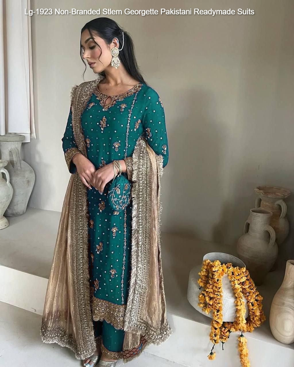 Lg-1923 Non-Branded Stlem Georgette Pakistani Readymade Suits