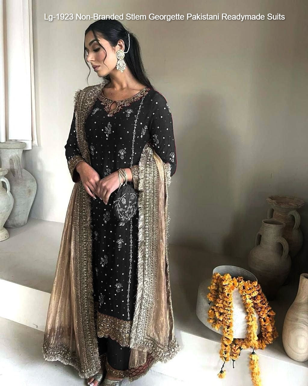 Lg-1923 Non-Branded Stlem Georgette Pakistani Readymade Suits