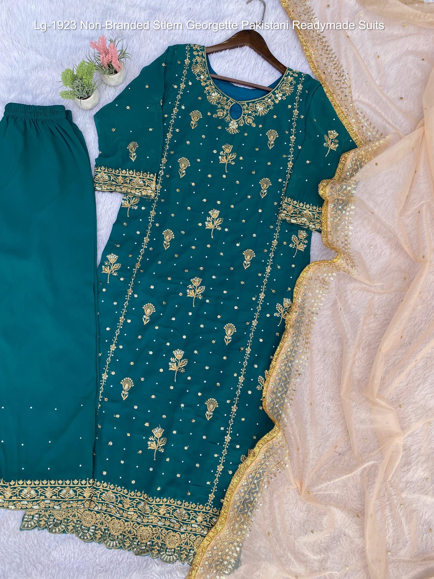 Lg-1923 Non-Branded Stlem Georgette Pakistani Readymade Suits