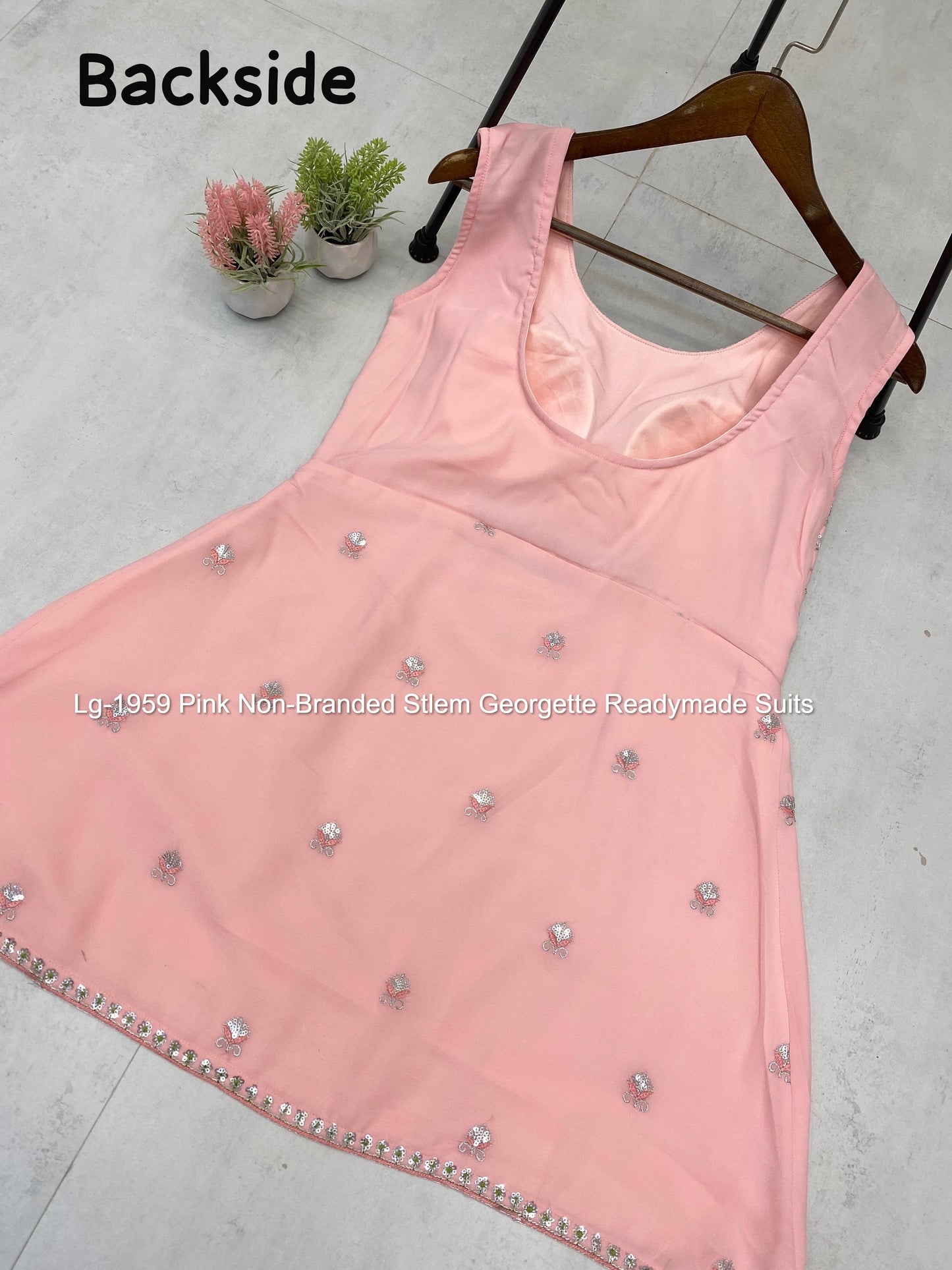 Lg-1959 Pink Non-Branded Stlem Georgette Readymade Suits