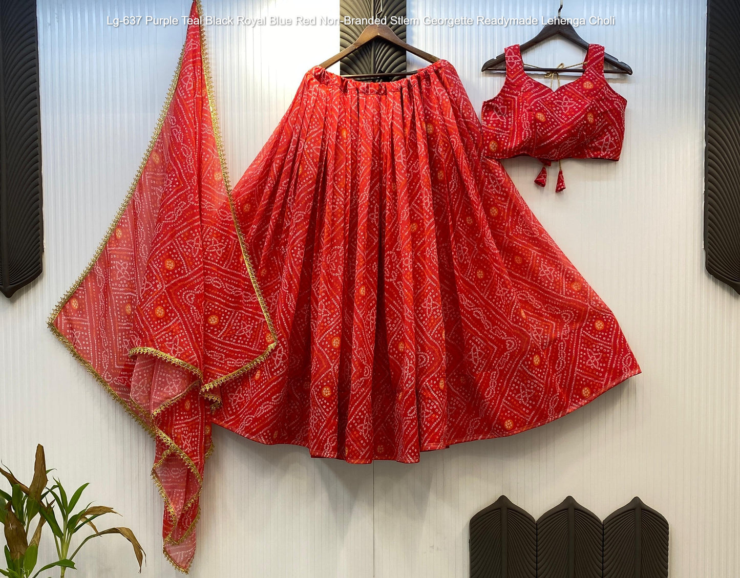 Lg-637 Purple Teal Black Royal Blue Red Non-Branded Stlem Georgette Readymade Lehenga Choli