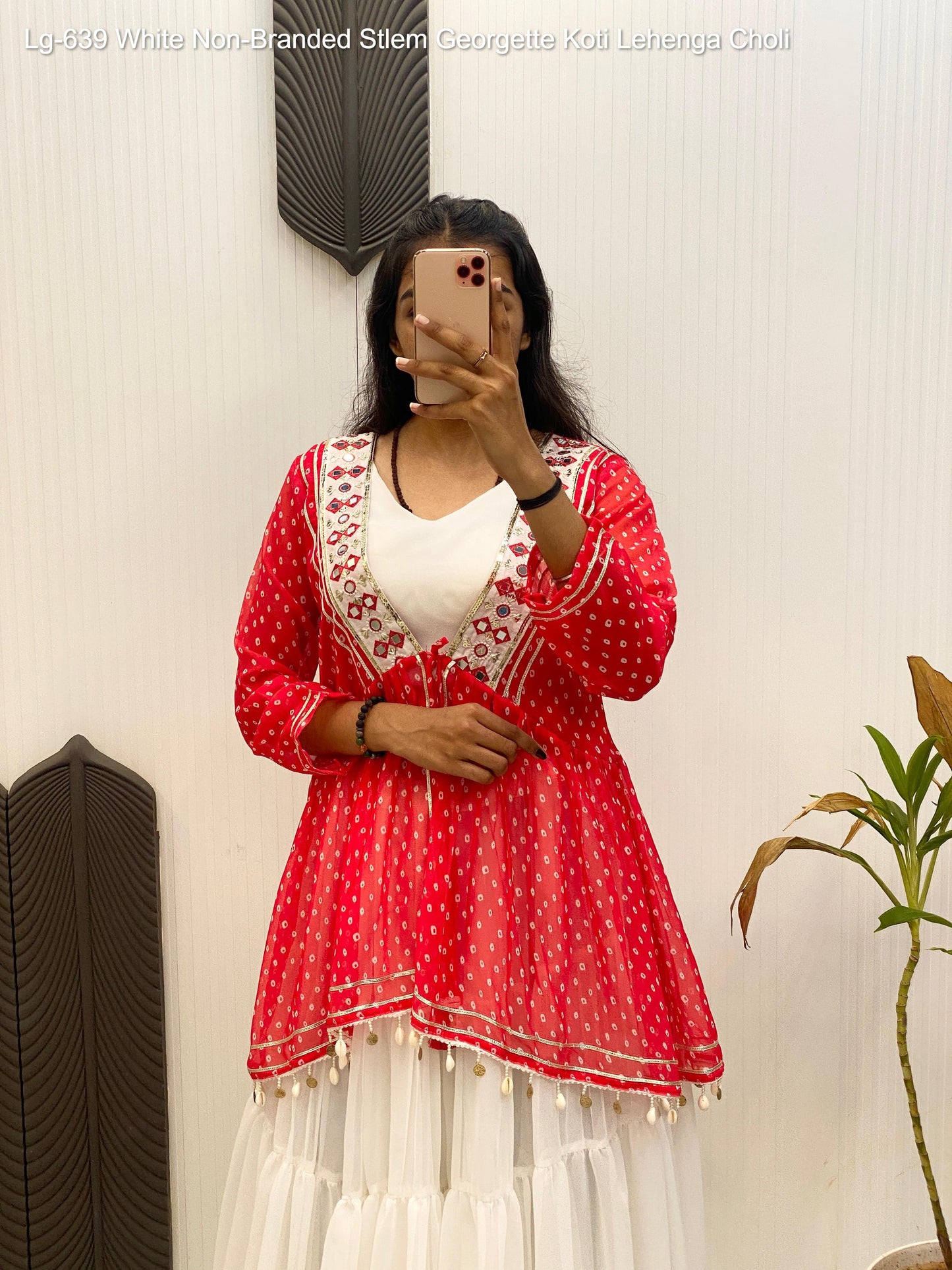 Lg-639 White Non-Branded Stlem Georgette Koti Lehenga Choli