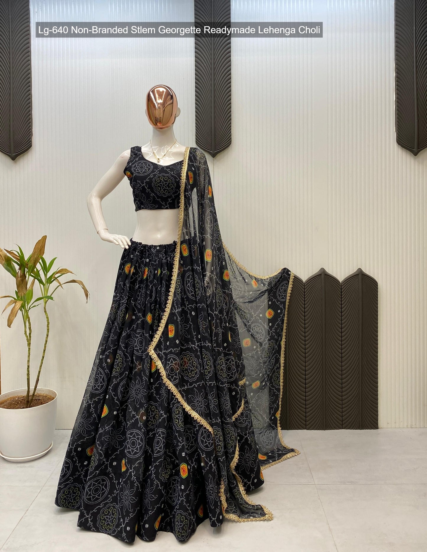 Lg-640 Non-Branded Stlem Georgette Readymade Lehenga Choli