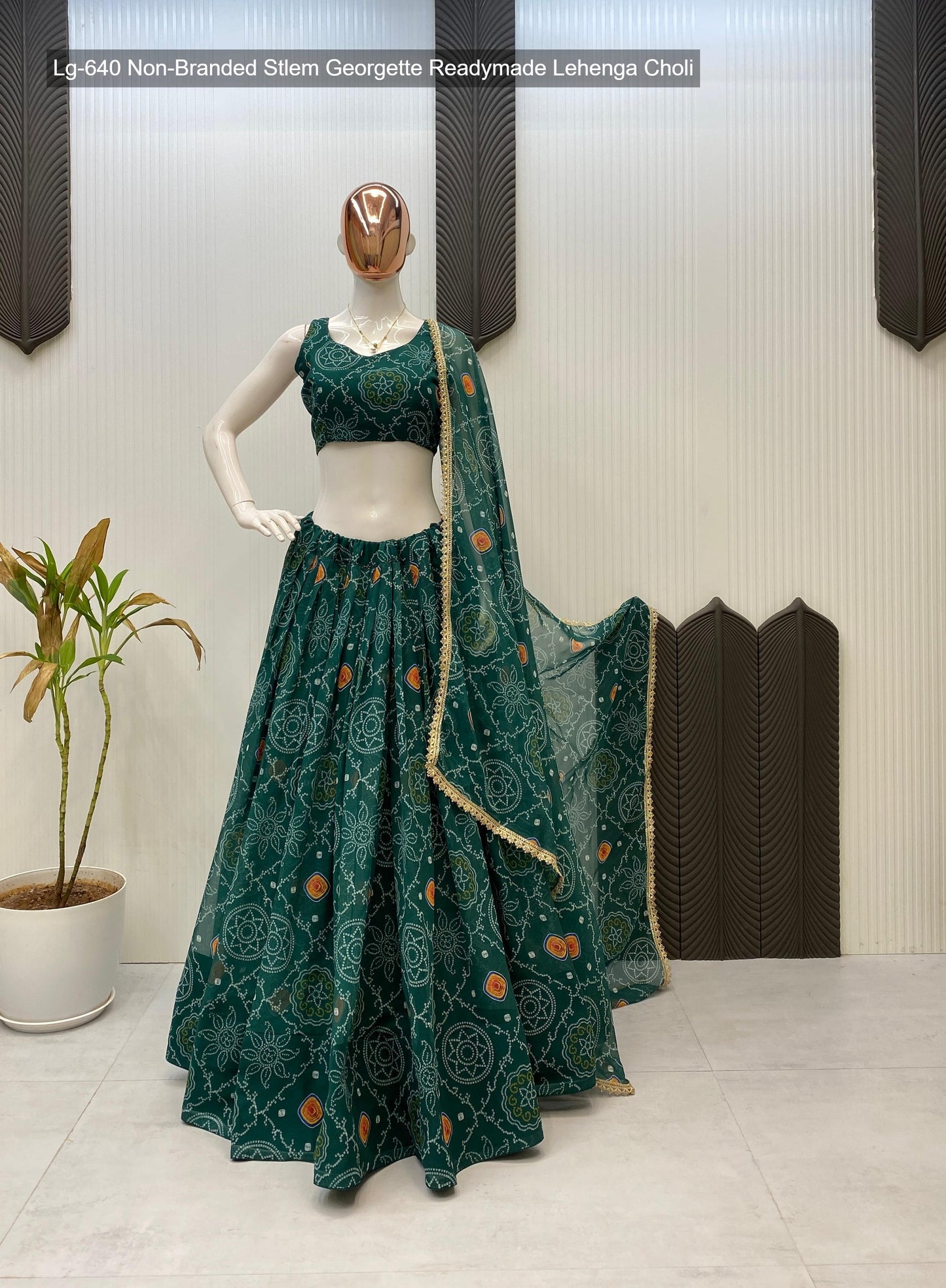 Lg-640 Non-Branded Stlem Georgette Readymade Lehenga Choli