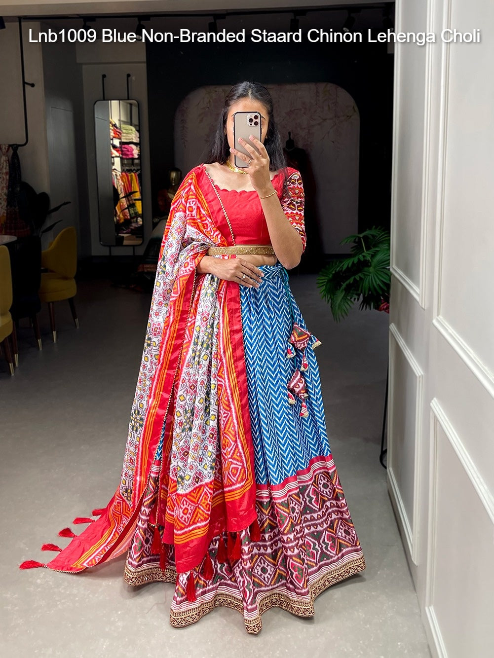 Lnb1009 Blue Non-Branded Staard Chinon Lehenga Choli