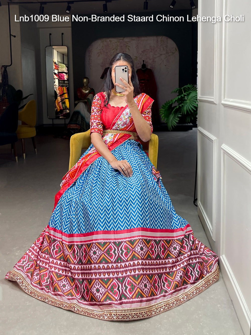 Lnb1009 Blue Non-Branded Staard Chinon Lehenga Choli