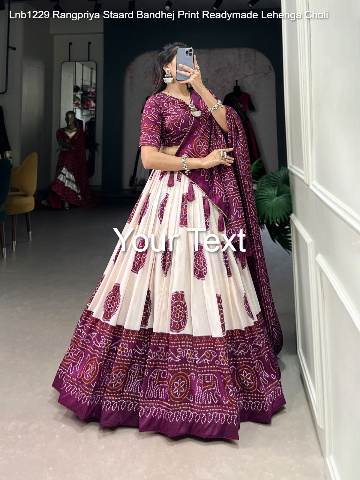 Lnb1229 Rangpriya Staard Bandhej Print Readymade Lehenga Choli
