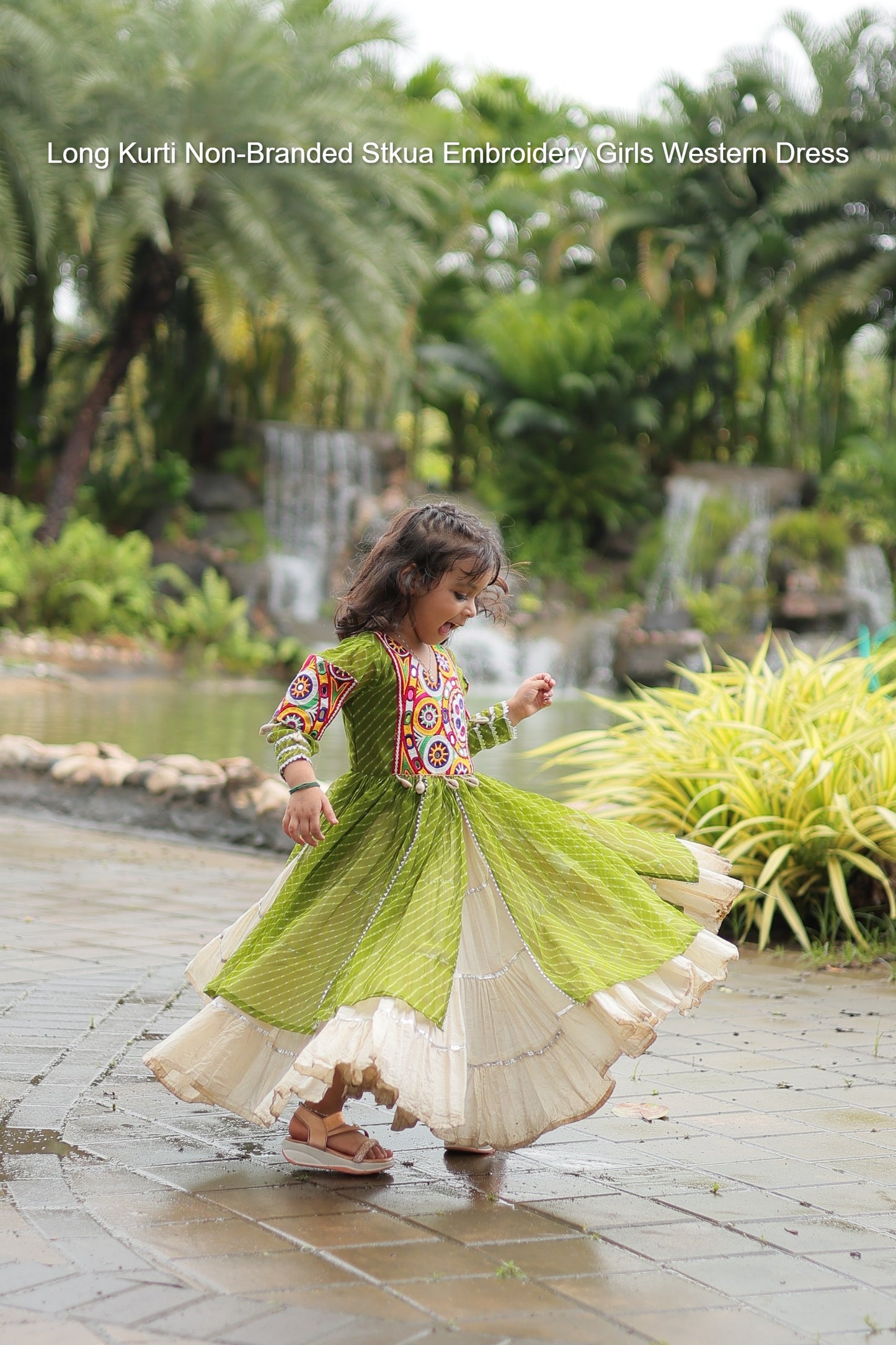 Long Kurti Non-Branded Stkua Embroidery Girls Western Dress