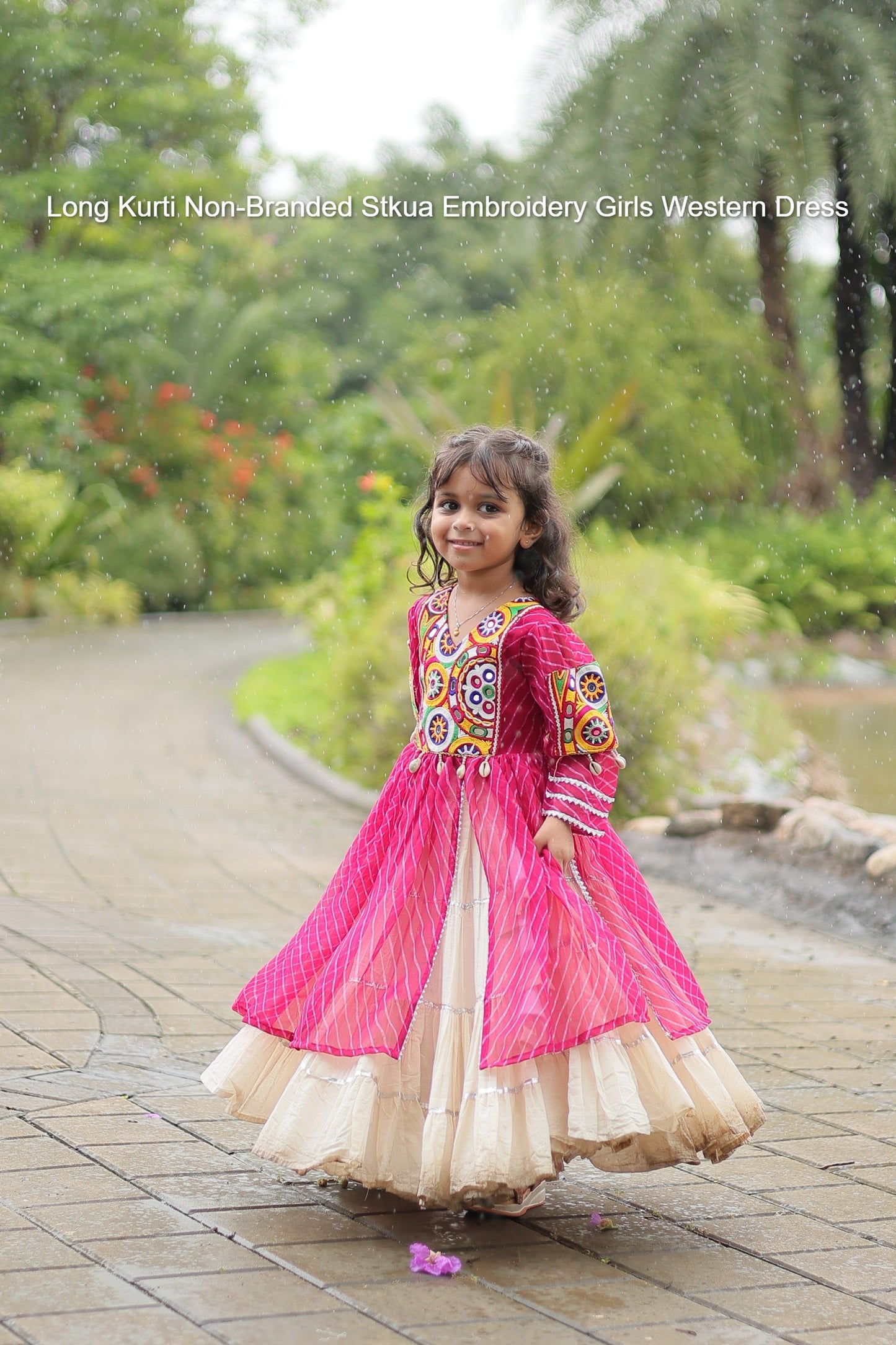 Long Kurti Non-Branded Stkua Embroidery Girls Western Dress