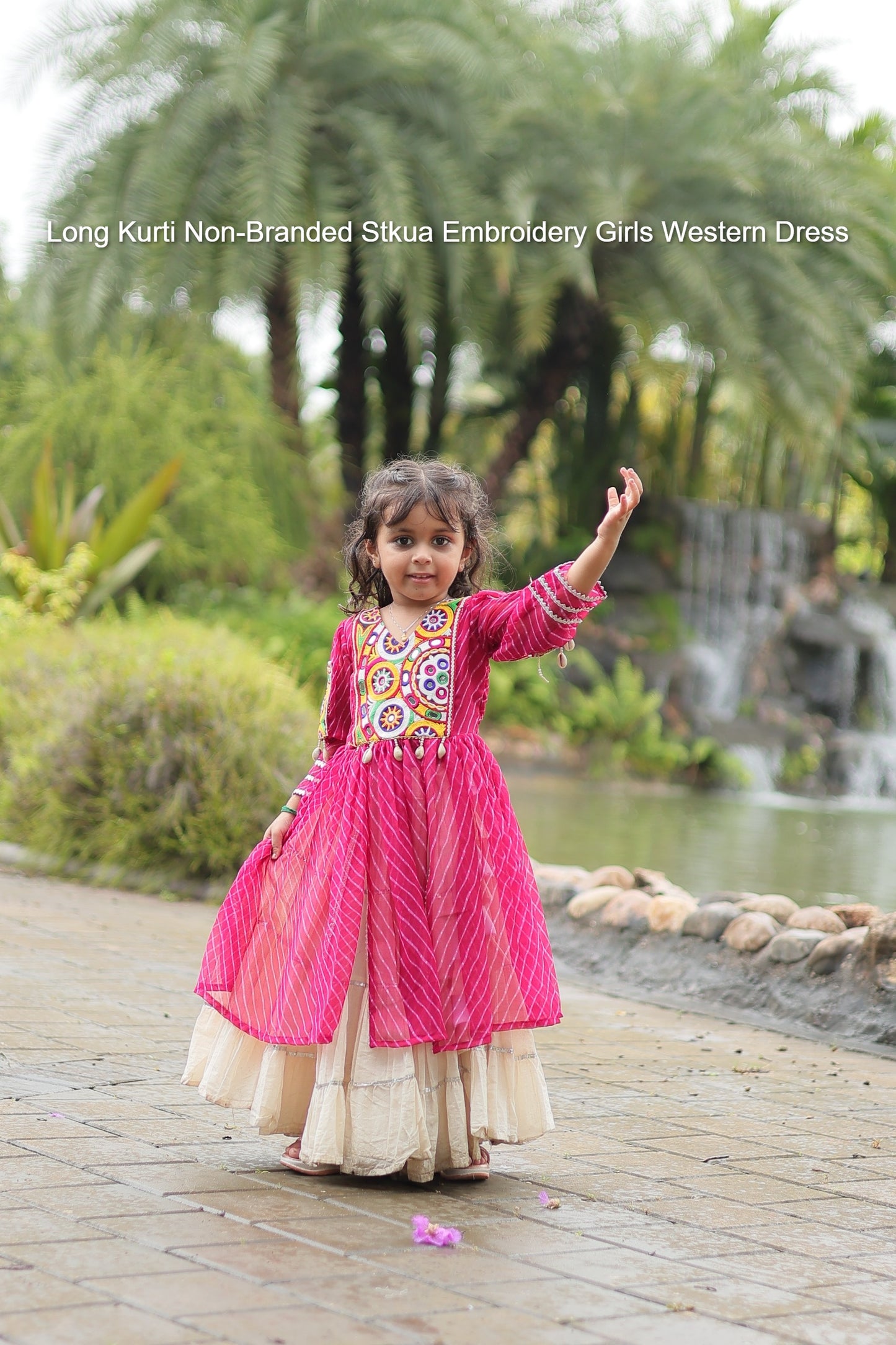 Long Kurti Non-Branded Stkua Embroidery Girls Western Dress