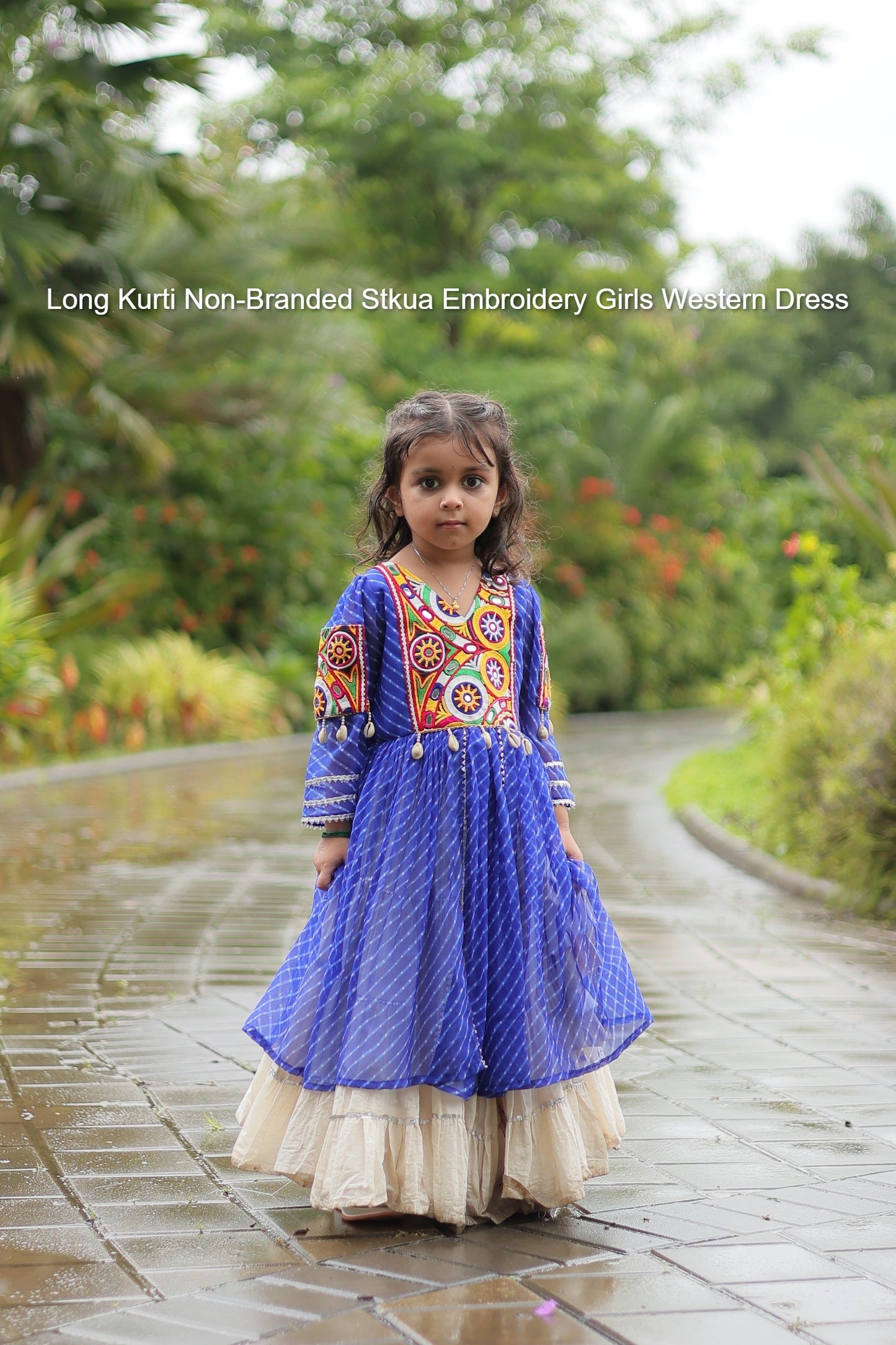 Long Kurti Non-Branded Stkua Embroidery Girls Western Dress