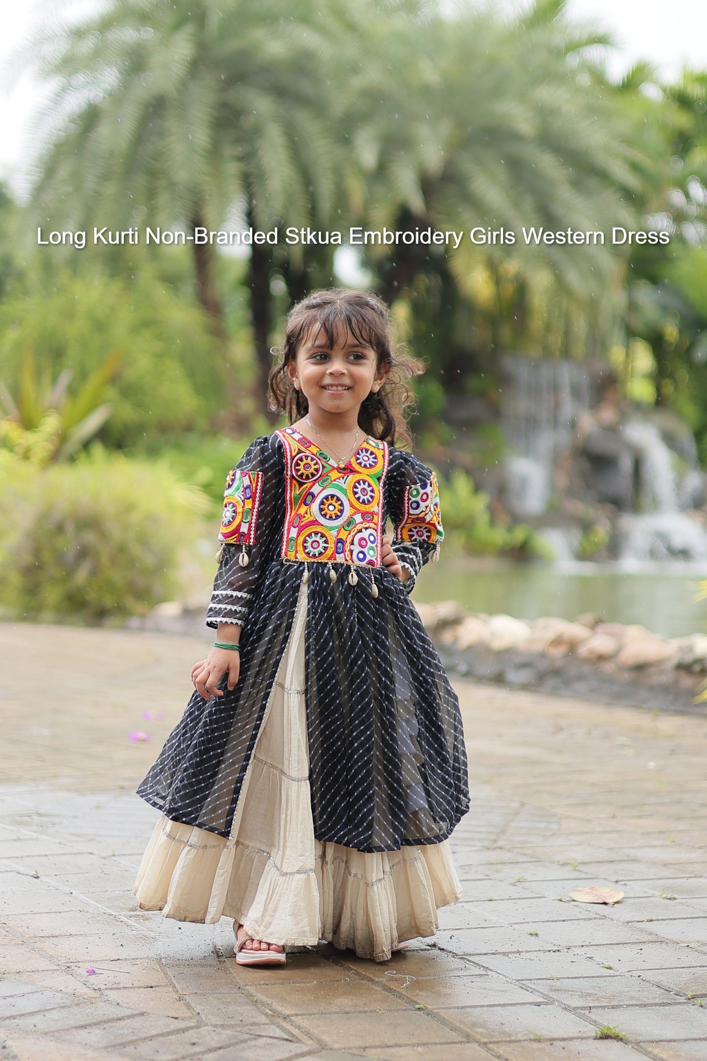 Long Kurti Non-Branded Stkua Embroidery Girls Western Dress