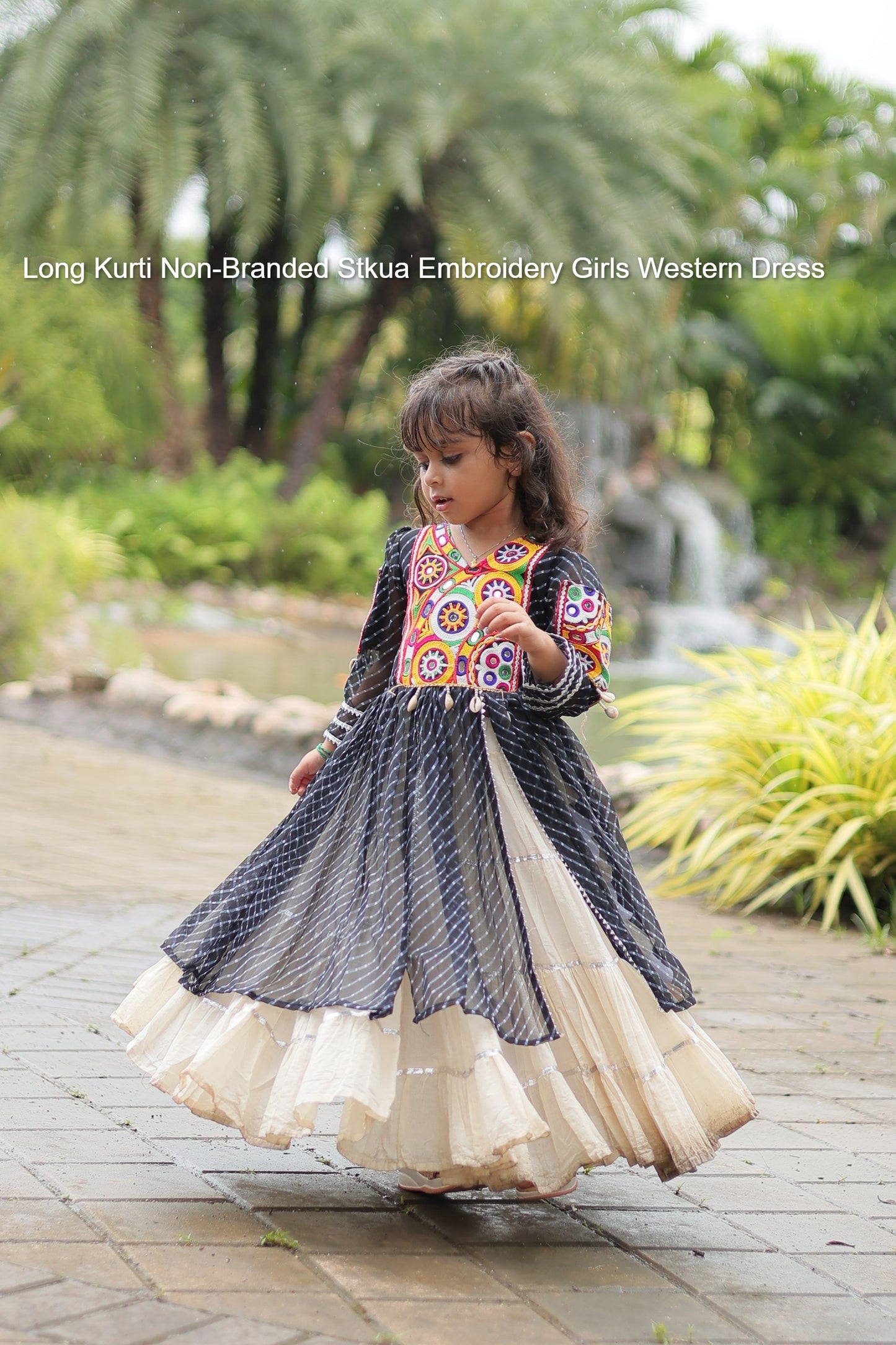 Long Kurti Non-Branded Stkua Embroidery Girls Western Dress