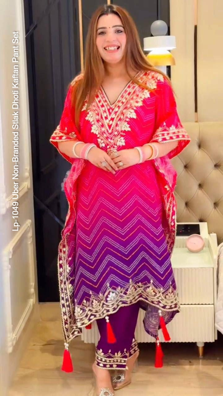 Lp-1049 Uber Non-Branded Stlak Dhoti Kaftan Pant Set