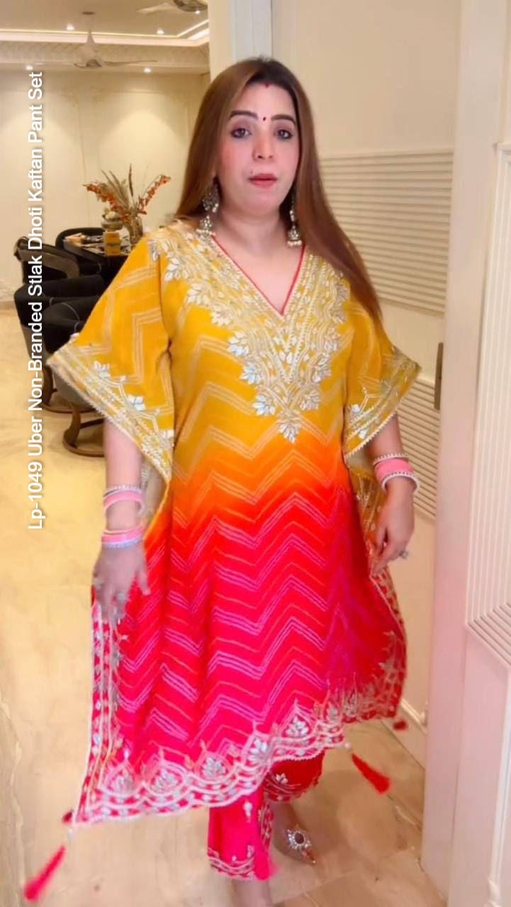 Lp-1049 Uber Non-Branded Stlak Dhoti Kaftan Pant Set