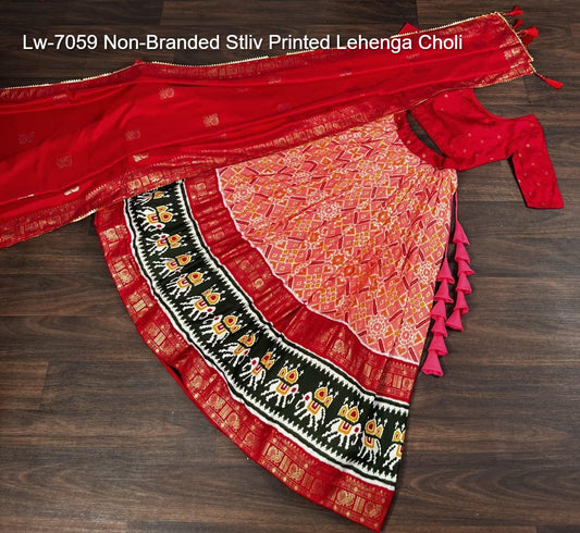 Lw-7059 Non-Branded Stliv Printed Lehenga Choli
