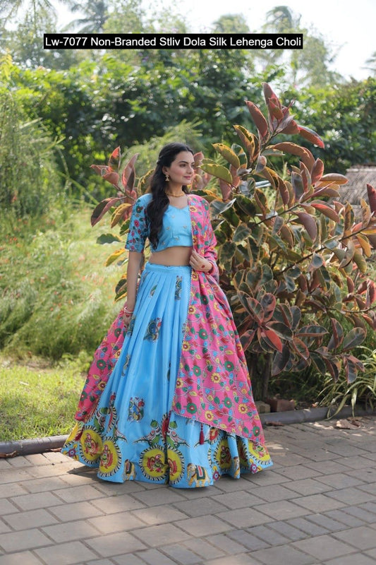 Lw-7077 Non-Branded Stliv Dola Silk Lehenga Choli